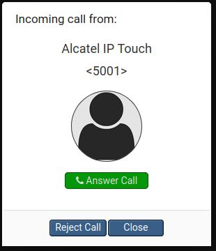 Figure 24 - Réception de l’appel de l’Alcatel IP Touch